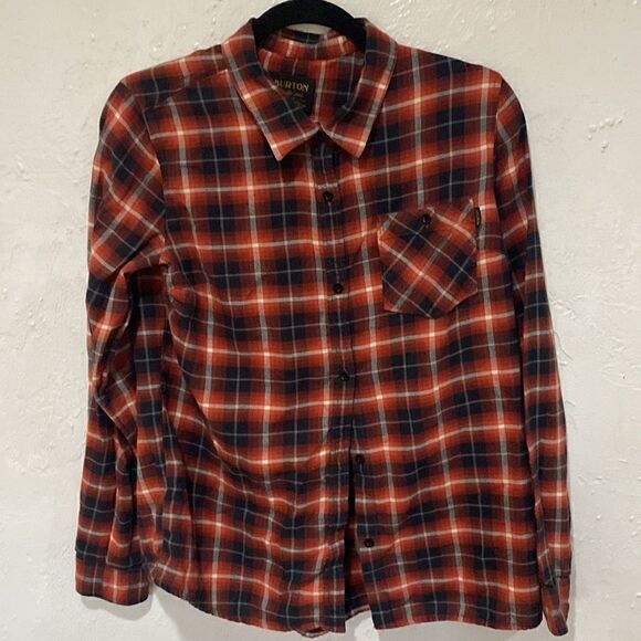 BURTON button down plaid long sleeve shirt size Large - Picture 1 of 4